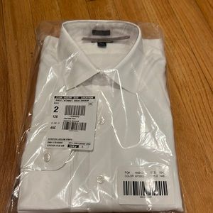 NWT J. Crew Stretch Pinpoint Cotton White Tab collar button down. 15 1/2 x 34
